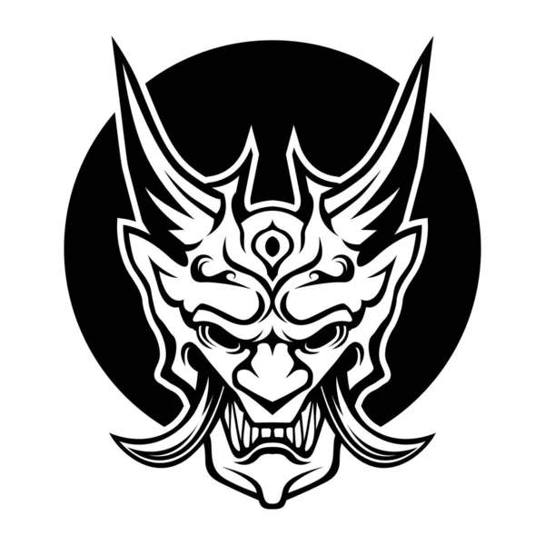 Ronin Samurai Face mask Vector logo icon symbol template black and white