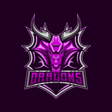 Dragon E-Sport Logo. Dragon Head Mascot logo icon symbol modern style template