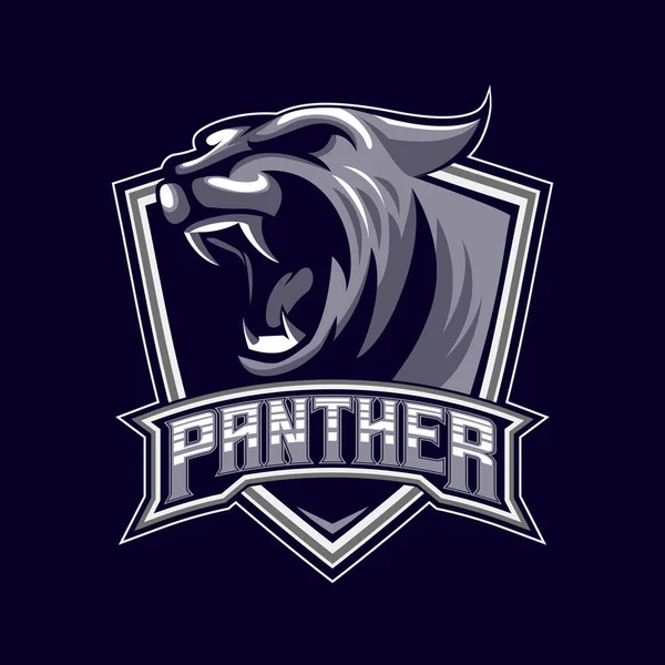 Panther Head Logo Design Vector Illustration — Stock Vector