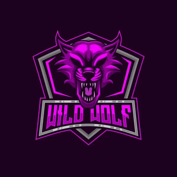 stock vector wolf e-sport vector mascot logo design with modern illustration concept style for badge, emblem and. angry wolf illustration for sport and esport team.