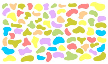 Blotch Şekil Vektörü Ayarları. Blob şekli organik, vektör illüstrasyon seti.