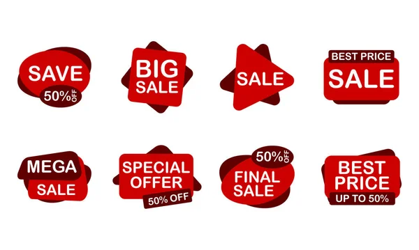 stock vector Sale tags and labels set. Shopping stickers and badges vector mockup.