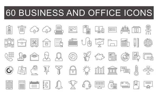 Set Van Pictogrammen Business Office Pictogrammen Business Office Finance Marketing Stockillustratie