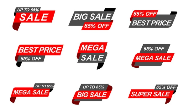 Sale Tags Collection Set Collection Label Banners Sale Discount — Stock Vector