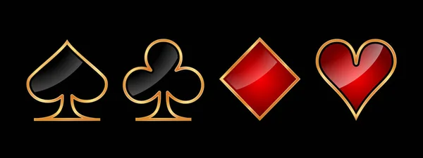 Fatos Cartas Poker Conjunto Baralhos Baralho Ilustração Vetorial —  Vetores de Stock