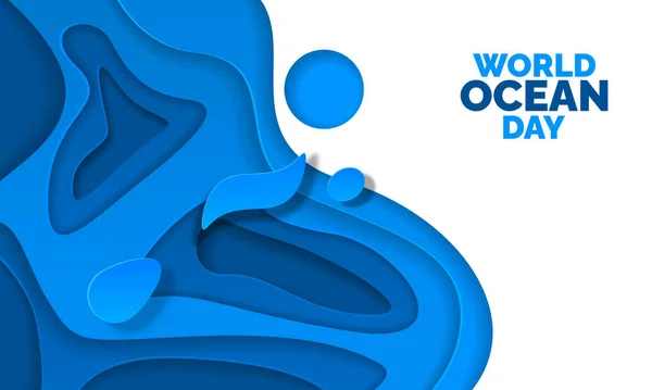 해양의 World Ocean Day Banner Template — 스톡 벡터