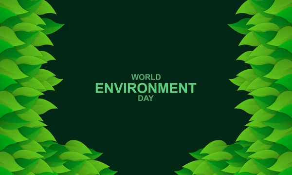 Dia Mundial Ambiente Folhas Verdes Design Vetorial Fundo —  Vetores de Stock