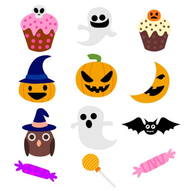 Helloween element vektörü seti