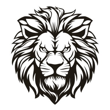 Aslan başı grafik tasarım vektör çizimi