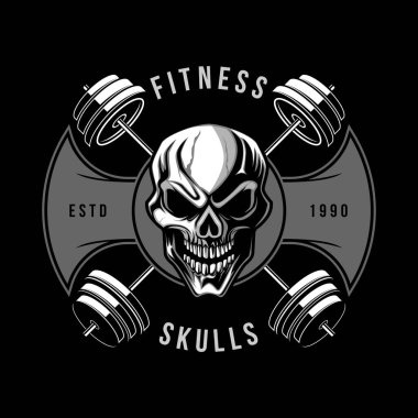 Halter GYM logo şablonlu Kurukafa Başı