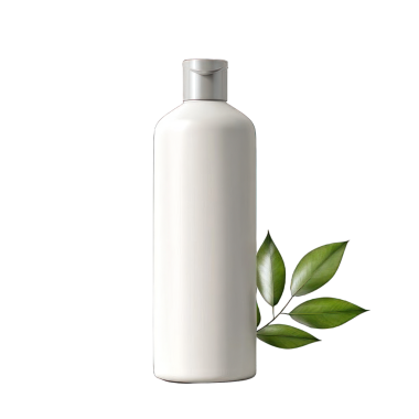 PNG. Çevre dostu şampuan şişesi, minimal ambalaj, şeffaf arka planda izole edilmiş, sürdürülebilir ürün konsepti.