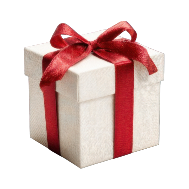 PNG. Kırmızı kurdeleli hediye kutusu, şeffaf arka planda izole, kutlama ve tatil konsepti, temiz ışıklandırma.