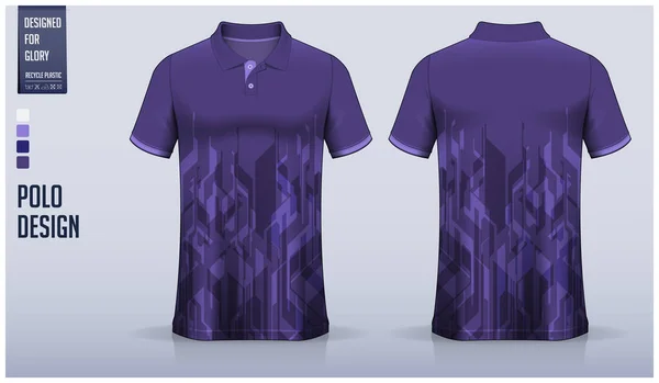 Violette Polo Shirt Mockup Vorlage Design Für Fußballtrikots Fußballsets Golf — Stockvektor