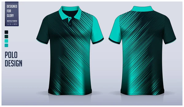 Grünes Polo Shirt Attrappen Design Für Fußballtrikots Fußballsets Golf Tennis — Stockvektor