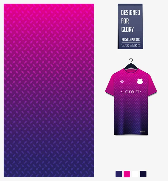 Soccer Jersey Pattern Design Square Pattern Violet Background Soccer Kit — Stok Vektör