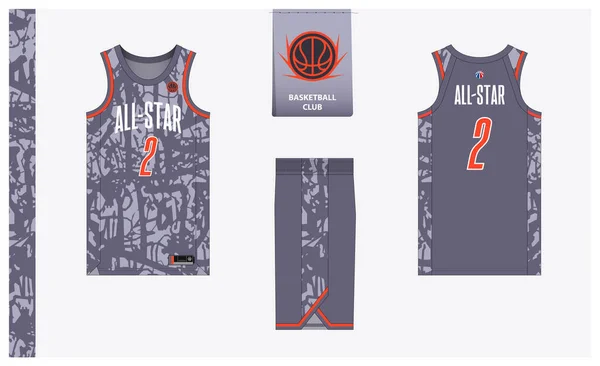 Basketball Uniform Mockup Template Design Basketball Club Basketball Jersey Basketball — Vector de stock