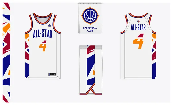 Basketball Uniform Mockup Template Design Basketball Club Basketball Jersey Basketball — Stock Vector