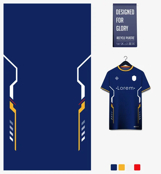 Diseño Patrón Camiseta Fútbol Patrón Hud Sobre Fondo Azul Para — Archivo Imágenes Vectoriales