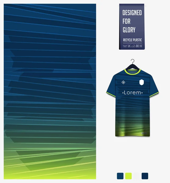 Projeto Padrão Camisa Futebol Listras Padrão Fundo Azul Para Kit — Vetor de Stock