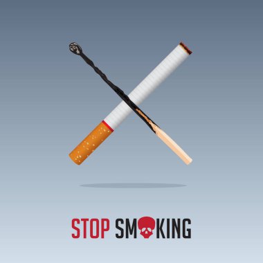31 Mayıs Dünya Tütün Günü Afişi. Sigara günü farkındalık afişi yok. Sigara içmeyi ya da tehlikeli bir konseptte sigara içmeyi bırak. Vektör İllüstrasyonu.