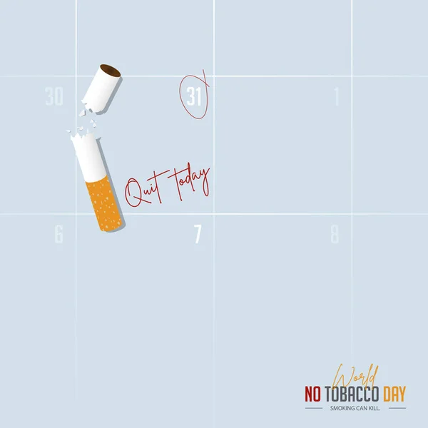 Května Prapor Den Bez Tabáku Žádný Plakát Upozorněním Den Kouření — Stockový vektor