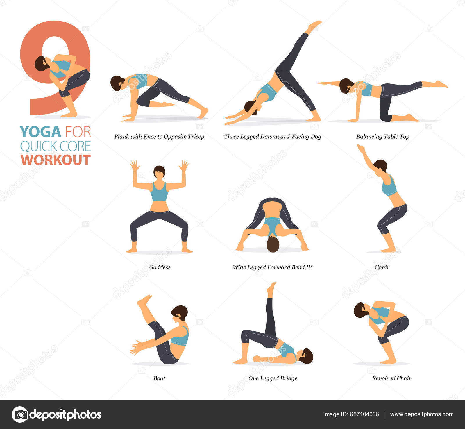 Set of yoga poses in flat design . Yoga infographics. Vector. Stock Vector  by ©tond.ruangwit@gmail.com 143208389