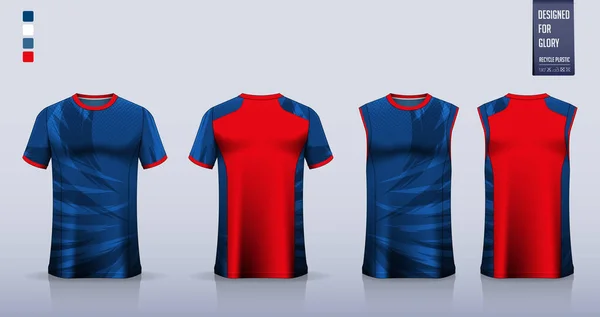 티셔츠 미식축구 유니폼을 스포츠 템플릿 디자인 저지를 차지하고 격자무늬는 뒤에서 — 스톡 벡터