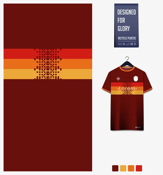Diseño Patrón Camiseta Fútbol Patrón Abstracto Sobre Fondo Rojo Para — Vector de stock