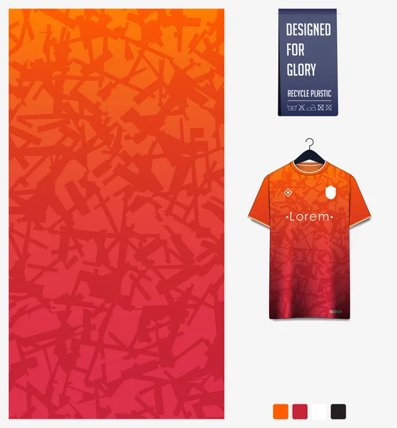 Diseño Patrón Camiseta Fútbol Patrón Mosaico Sobre Fondo Naranja Para — Vector de stock