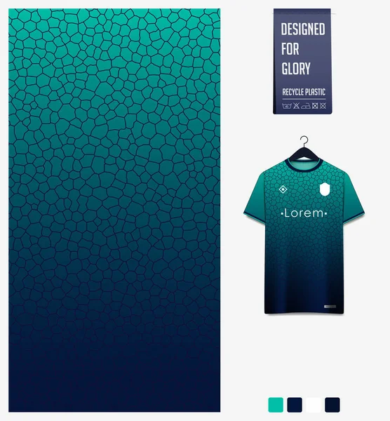 Diseño Patrón Camiseta Fútbol Patrón Mosaico Sobre Fondo Azul Para — Vector de stock