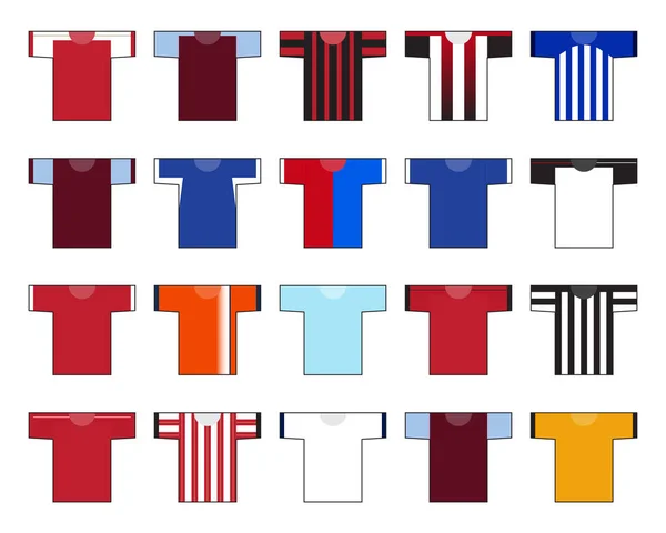 Conjunto Ícones Camisa Futebol Kit Futebol 2023 2024 Modelo Para — Vetor de Stock