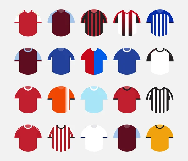 Conjunto Ícones Camisa Futebol Kit Futebol 2023 2024 Modelo Para — Vetor de Stock