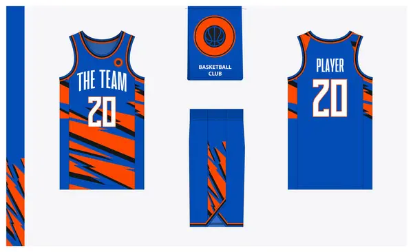 Basketball Uniform Mockup Template Design Sport Club Basketball Jersey Basketball — Stock Vector