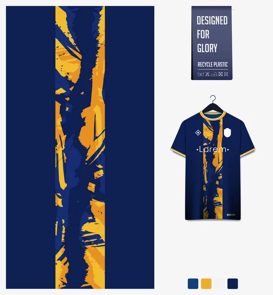 Diseño Patrón Camiseta Fútbol Patrón Grunge Sobre Fondo Azul Para — Vector de stock