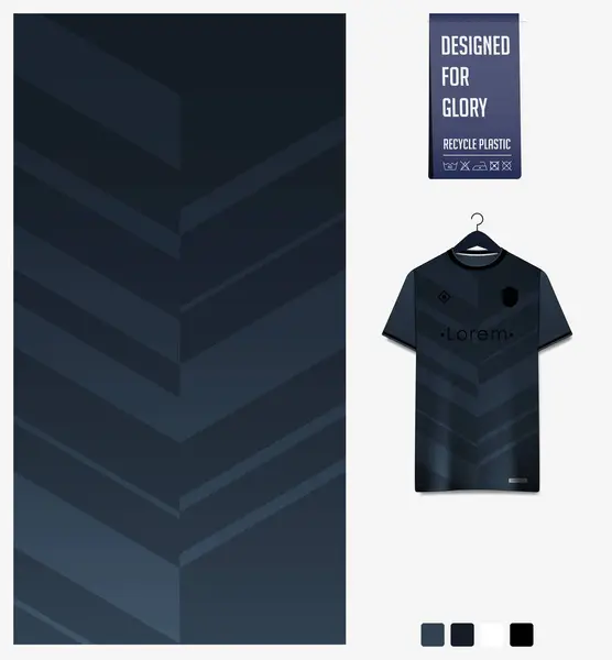 Diseño Patrón Camiseta Fútbol Patrón Espina Arenque Sobre Fondo Negro — Vector de stock