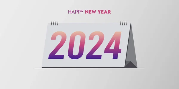 Δημιουργική 2024 Καλή Χρονιά Εορταστική Ευχετήρια Κάρτα Και Μέσα Κοινωνικής — Διανυσματικό Αρχείο