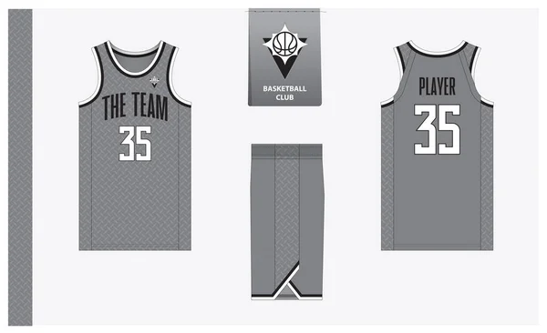 Basket Uniform Mockup Mall Design För Sport Klubb Baskettröja Basketshorts — Stock vektor