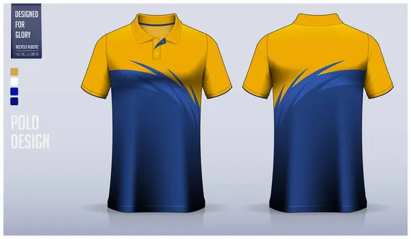 Polo Shirt Mockup Template Design Soccer Jersey Football Kit Sportswear — Stock Vector