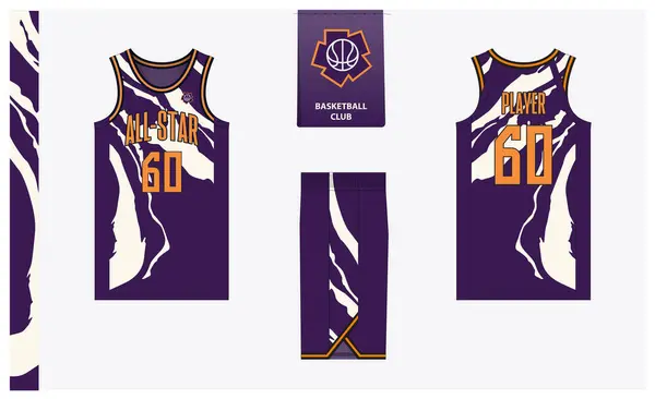 Basketball Uniform Mockup Template Design Sport Club Basketball Jersey Basketball — Stock Vector