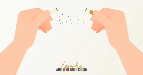 五月三十一日世界无烟日的概念设计 禁止吸烟日海报 戒烟宣传横幅 停止吸烟的概念 病媒图解 — 图库矢量图片