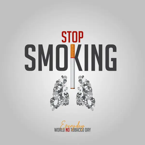 Mayıs Dünya Tütünsüz Günü Konsept Tasarımı Sigara Günü Posteri Yok — Stok Vektör