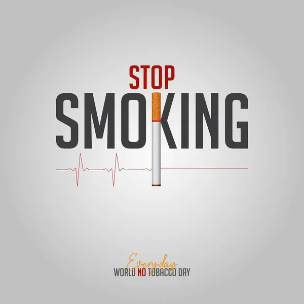 五月三十一日世界无烟日的概念设计 禁止吸烟日海报 戒烟宣传横幅 停止吸烟的概念 病媒图解 — 图库矢量图片