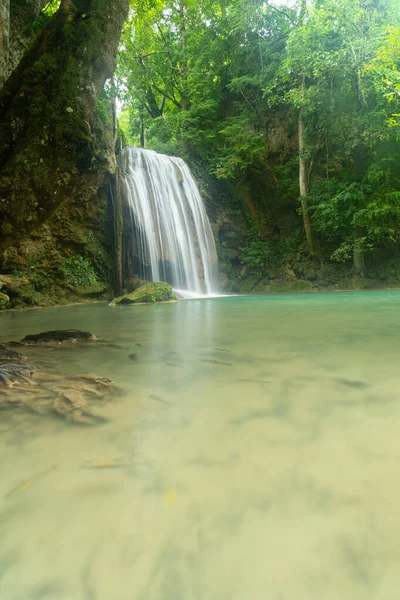 Водоспад Ераван Природний Ландшафт Канчанабурі Природному Районі Він Розташований Таїланді — стокове фото