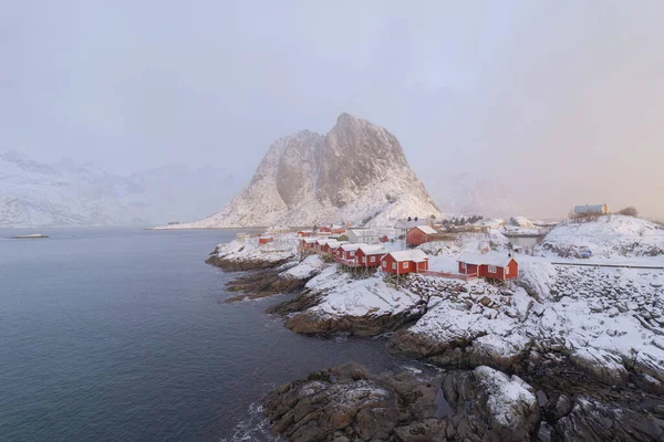 White Snow Mountain Lofoten Islands Nordland County Norway Europe Hills — Stock Fotó