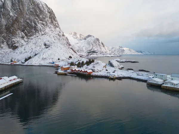 Fehér Hegyek Lofoten Szigeteken Nordland Megyében Norvégiában Európában Hegyek Fák — Stock Fotó