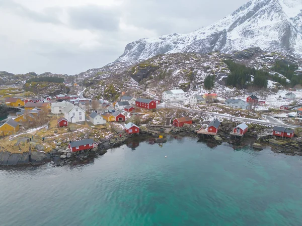 Fehér Hegyek Lofoten Szigeteken Nordland Megyében Norvégiában Európában Hegyek Fák — Stock Fotó