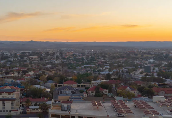 Vista Aérea Edifícios Centro Cidade Urbana Windhoek Namíbia África Sul — Fotografia de Stock