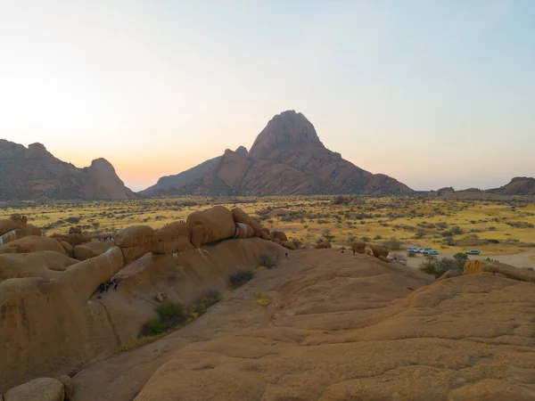 Bovenaanzicht Vanuit Lucht Van Rode Woestijn Safari Met Zandduin Namibië — Stockfoto