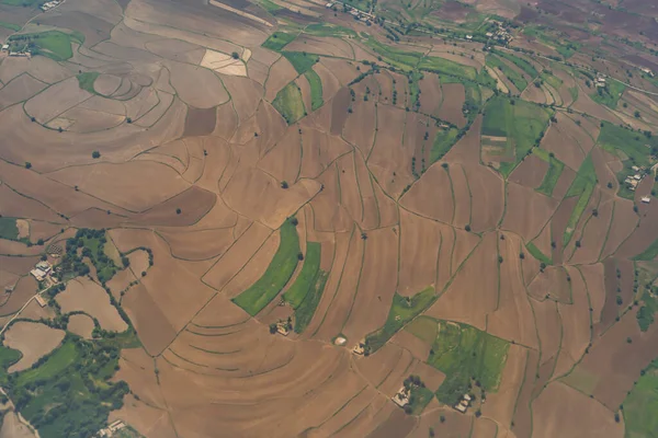 Aerial Top View Της Paddy Ταράτσες Ρυζιού Πράσινα Αγροκτήματα Στην — Φωτογραφία Αρχείου