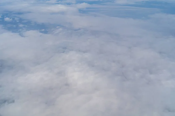 Avion Jet Volant Dessus Des Nuages Vue Avec Ciel Bleu — Photo